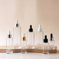 Flacon compte-gouttes rond vide en verre blanc, or, argent, transparent ou dépoli pour huiles essentielles, huiles capillaires, sérums et parfums, 20ml - 100ml