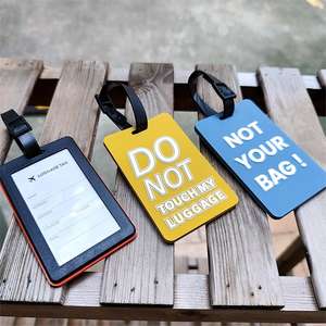 Kişiselleştirilmiş promosyon hediye moda seyahat etiketi 3D özel tasarım eklemek kart bavul uçak için PVC kauçuk bagaj etiketi - Product Image 4