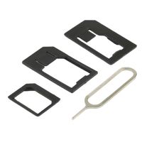 Découpeur de carte Sim Nano double, avec adaptateur de carte SIM et support de plateau, outil pour clés
