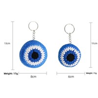 Porte-clés Amigurumi en peluche douce fait main, motif œil bleu turc Hamsa, crochet, porte-bonheur, œil de Fatma 3D