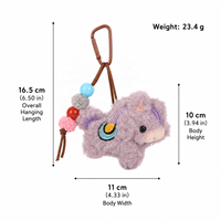 Porte-clés pendentif en peluche cheval bouclé mignon, animal du zodiaque, jouet doux et moelleux Kawaii, breloque de sac, cadeau du Nouvel An