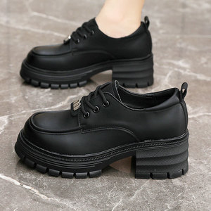 British Style Women's Outdoor <b>Soft</b> Single Leather <b>Shoes</b> Lace up Walking Casual <b>Shoes</b> for Ladies for Autumn Summer and Spring - Product Image 4