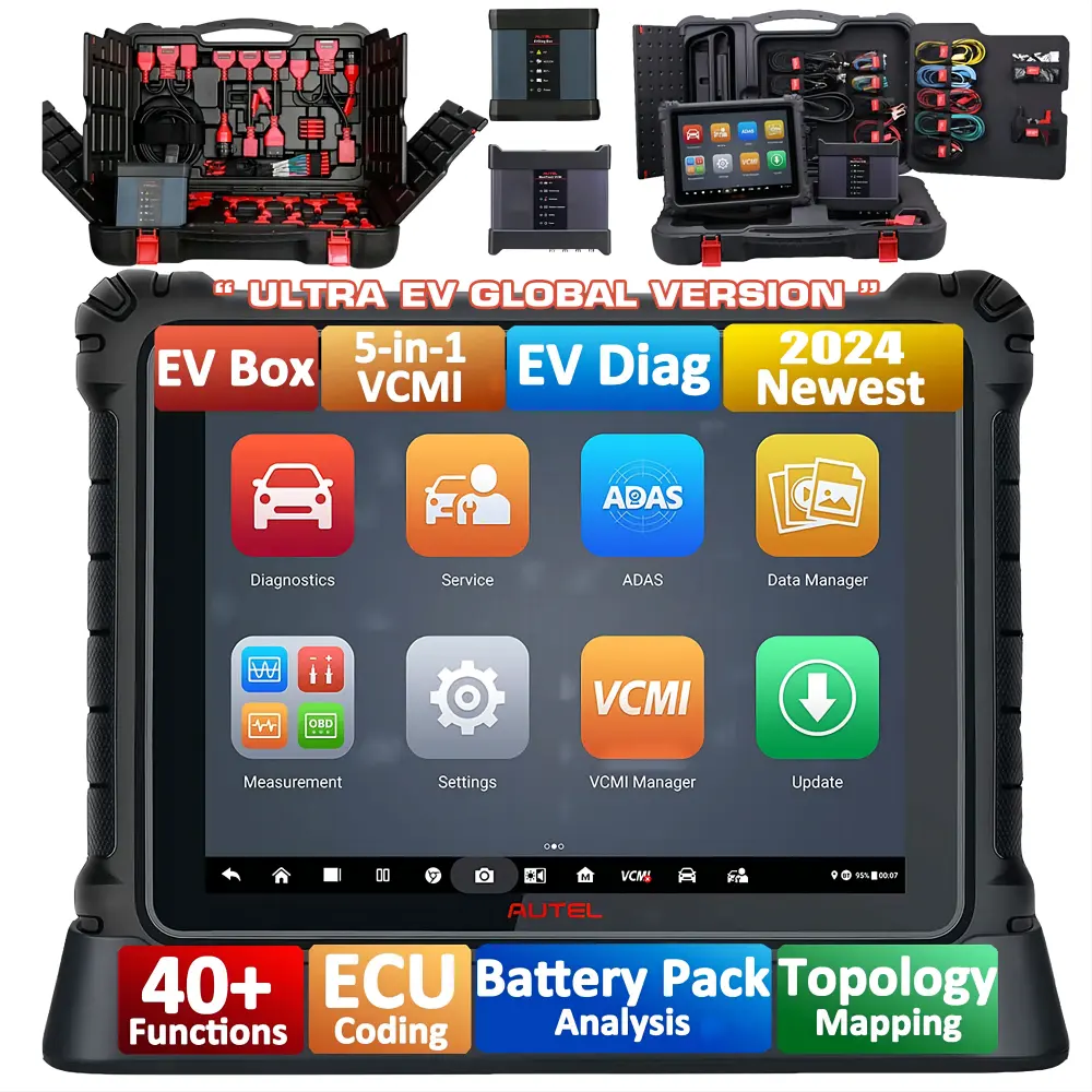 Profesional Autel maxisys ultra EV mk908 ECU programa programable kit de diagnóstico coche eléctrico de alto voltaje automotriz escáner