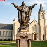 YOUFINE Reproduction de Statue Antique en Bronze Jésus Sculpture en Bronze Taille Naturelle pour Décoration d'Église et de Cour