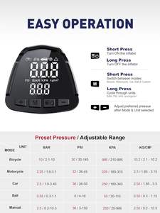 ยางรถยนต์ไร้สาย20V/12V แบบ Dual-powered <span class=keywords><strong>Inflator</strong></span> 150 PSI 10000mAh แบตเตอรี่ความจุหยุดอัตโนมัติพร้อม LED สีฟ้าอ่อน - Product Image 3