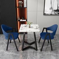 Ensemble de meubles en bois moderne 1 bureau 2 chaises pour la maison, le café, le balcon, table et chaises de salle à manger carrées de loisirs