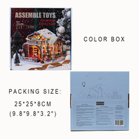 IIECREATE Maison de poupée miniature à faire soi-même, cadeau de Noël en bois fait à la main pour enfants, jouets en bois 3D, boîte en bois de couleur, unisexe