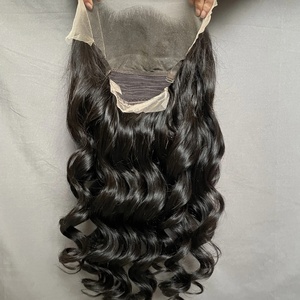 Peluca frontal 13x4 de onda suelta al por mayor, venta de pelucas de cabello virgen natural sin procesar, densidad del 180%, pelucas de cabello humano virgen con encaje frontal transparente. - Product Image 1
