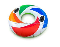 Bouée gonflable personnalisée en gros avec paillettes, anneau de natation flottant, plumes à l'intérieur, flotteur de piscine en PVC, jouet aquatique de luxe