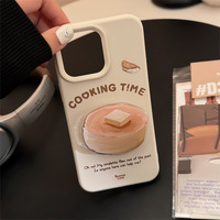 Support de téléphone portable antichoc en polyuréthane thermoplastique, style rétro multi-marques, design 'Cooking Time', avec motif tasse à café et support à dessert