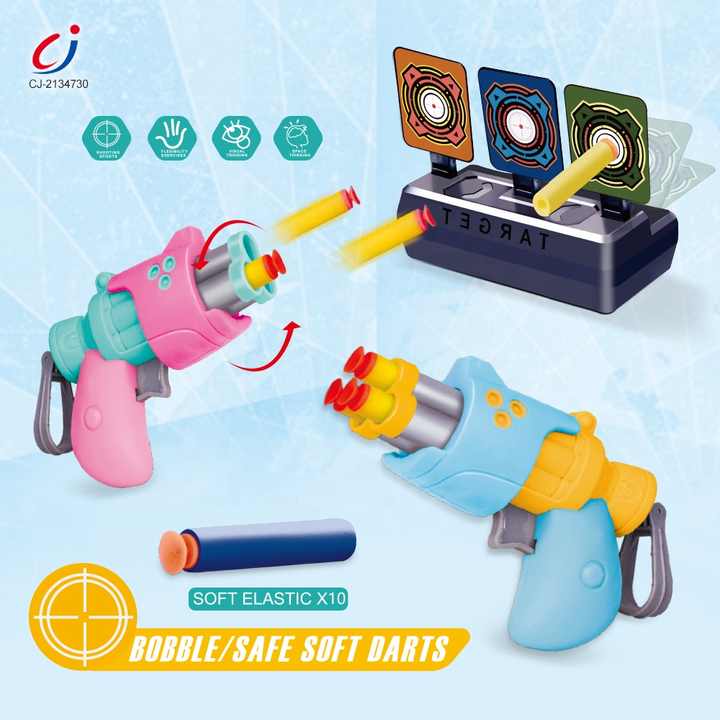 1 Set Spinning Target + Eva Soft Bullets + Toy Gun For Shooting