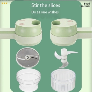 Cortador de Verduras Eléctrico Portátil, Procesador de Alimentos Multifuncional, Rebanador Eléctrico para Ajo, Pimienta, Chile, Cebolla, Jengibre y Carne - Product Image 4