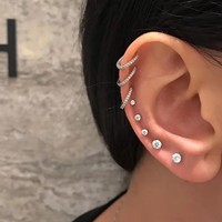 Anting Hidung Minimalis Zirkon Baja Tahan Karat 316 Eropa Amerika, Anting Telinga, Hadiah Ulang Tahun Unisex, Perhiasan Tindik