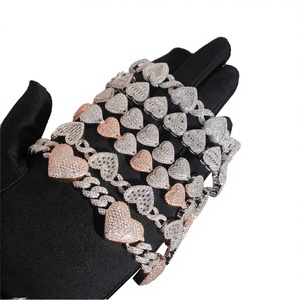 Nuevas cadenas cubanas con eslabones de corazón, moissanita GRA VVS, plata 925, joyería fina de hip hop, collar unisex certificado. - Product Image 3