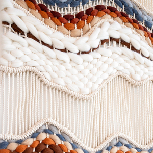 Fil de mélange de corde de coton tissé à la main texturé ondulé macramé <span class=keywords><strong>tapisserie</strong></span> Boho Art mural pour la décoration intérieure moderne EH2502129 - Product Image 2