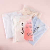Sacs à fermeture éclair réutilisables, givrés, étanches à l'humidité, avec impression de logo personnalisée pour les cosmétiques, les sous-vêtements, les bikinis, les chaussettes et les chaussures