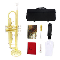 SLADE Professional Small Size Gold Lacquer Surface Brass Tube Trumpet School Band Western Musical Instrument with BB Tone