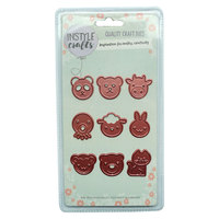 Ensemble de matrices de découpe et d'embossage en métal rose à motifs variés pour loisirs créatifs, fabrication de cartes et scrapbooking