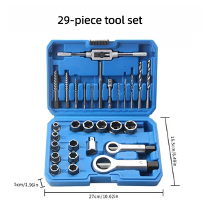 29 cái tác động Nut/Bolt loại bỏ khoan Bit <span class=keywords><strong>Kit</strong></span> Bolt extractor công cụ thiết lập cho bị hư hỏng gỉ vít bu lông đai ốc phụ kiện - Product Image 2