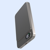 Chargeur sans fil magnétique en alliage d'aluminium Factory 2025 avec affichage LED, PD 22,5W, 15W, batterie externe 10000mAh, port de charge Type C