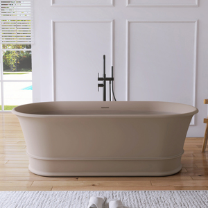 Baignoire autoportante Maydon en pierre artificielle grande taille, sur mesure, pour baignoire de 1700 mm, fabricant de baignoires pour salle de bain - Product Image 1