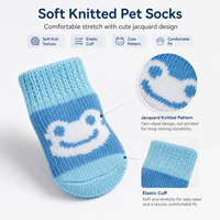 Chaussettes personnalisées en coton tricoté pour chien avec motif animal, bord côtelé doux et patins antidérapants pour l'intérieur, marque privée