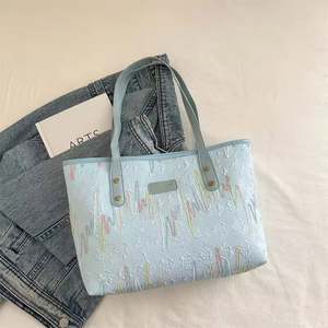 Bolsa de Mano de Lona de Algodón Ecológica Personalizada al por Mayor, Bolsa de Compras Reutilizable Reciclada Plegable con Bolsillos, Estilo Moderno para Mujer - Product Image 5