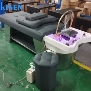 เก้าอี้สระผมพร้อมระบบนวดศีรษะแบบน้ำวนและอบไอน้ำ ยี่ห้อ Kisen Manufacturers Direct สำหรับร้านทำผมและสปา - Product Image 1