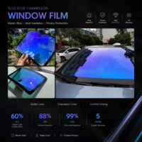 Film solaire caméléon violet-bleu 6099 haute définition pour pare-brise de voiture, 99 % de rejet UV, 1,52x30M, vente en gros usine