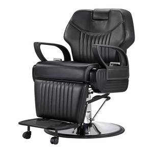 Sillas de peluquero reclinables para hombre <span class=keywords><strong>VIP</strong></span> cromadas y negras de alta calidad con bomba de metal resistente: opciones personalizadas disponibles - Product Image 2