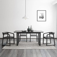 Table à manger rectangulaire mobile en bois de rose massif de style nordique et ensemble de meubles de salle à manger au design moderne