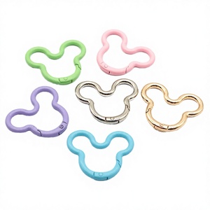 Custom Color Painting Mickey Shaped Cartoon <strong>Metal</strong> Keychains <strong>Keyring</strong> with Electroplating and Clip Organizer - Product Image 6