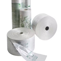Sacs plats transparents de qualité alimentaire PE personnalisés en usine Sacs de supermarché Carton emballé Rouleau à fond carré réutilisable Caractéristique étanche