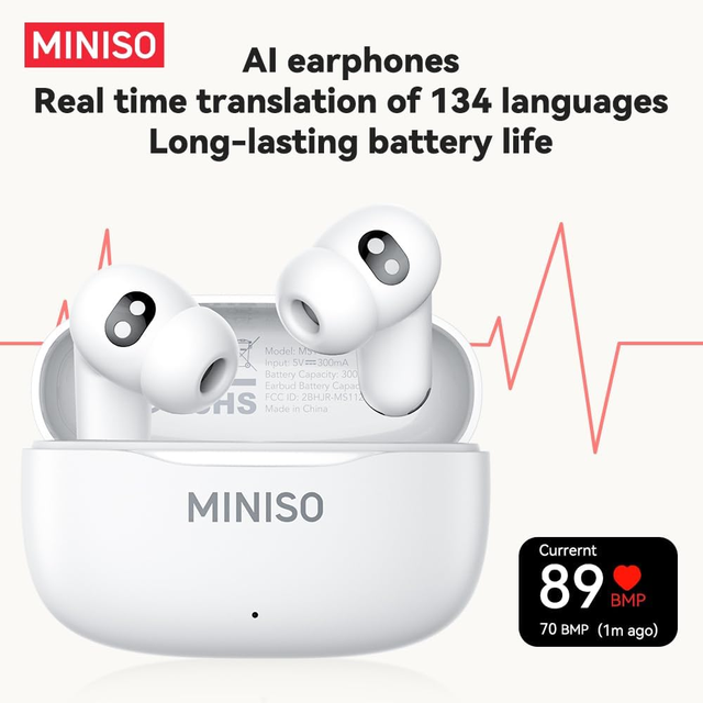 MINISO MS112 AI Translation NEW  V6.0 Earphones Outdoor Headphones Playback Music With Android and IOS Compatible
