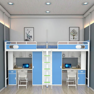 Современная школьная мебель, двухместная железная кровать для студентов, удобная металлическая спальня-Лофт - Product Image 1