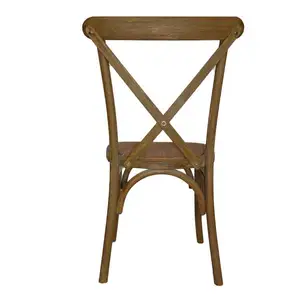 Modern Design Light Luxury Solid Oak Wood Dining Chair Cross Back Retro Leisure Chair for Restaurant Event