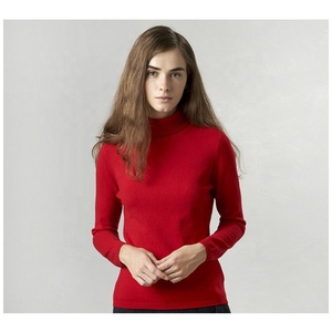 Suéter <span class=keywords><strong>navideño</strong></span> personalizado para <span class=keywords><strong>mujer</strong></span>, suéter ajustado de <span class=keywords><strong>cuello</strong></span> <span class=keywords><strong>alto</strong></span> de Cachemira para <span class=keywords><strong>mujer</strong></span> - Product Image 3