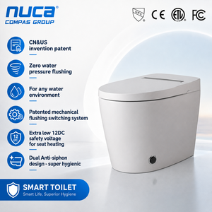Nuca <span class=keywords><strong>WC</strong></span> intelligent électrique <span class=keywords><strong>japonais</strong></span> <span class=keywords><strong>automatique</strong></span> pour salle de bain, <span class=keywords><strong>cuvette</strong></span> de toilette blanche - Product Image 1