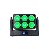 Projecteur de scène mobile IP65 extérieur 6x200W RGBW 4-en-1 COB avec effet blinder et stroboscope DMX pour concerts