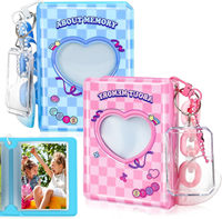 Porte-cartes photo en PVC personnalisé, mini album porte-cartes photo, porte-clés, étui pour cartes photo en vinyle, joli album de rangement pour photos instantanées pour cartes d'idols