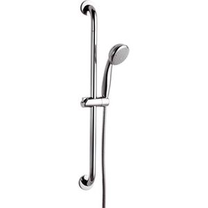 Riel deslizante con varilla de protección anticaídas y conector flexible cromado - Product Image 1