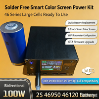 Kit de batterie externe DIY sans soudure 100W, charge rapide bidirectionnelle, écran couleur IPS 2,0 pouces, cellules 2S 46950/46120, module WIFI OTA