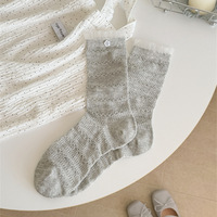 Chaussettes en maille douce tricotée style vintage, confortables et respirantes, avec logo discret, pour usage quotidien féminin – Vente en gros directe usine