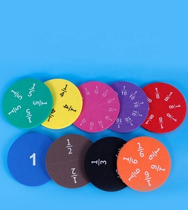 Azulejos y círculos de fracciones magnéticas Manipuladores de matemáticas de escuela primaria Productos de goma para enseñar fracciones - Product Image 3