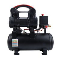 Compresseur d'air silencieux sans huile 1,2 kW 1,6 CV, 9 L, compact, portable, industriel, pour petit atelier ou laboratoire