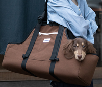 Sac de transport pour animaux de compagnie en nylon imperméable, léger et compact, avec sangle rembourrée réglable, idéal pour les voyages avec un teckel - Vente flash