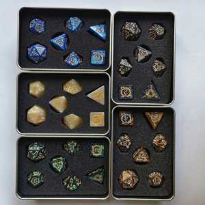 Juego de Dados DND de Lujo, Misteriosos, Hechos a Mano, Acrílicos, Electrochapados, Impresos en 3D, 7 Piezas, Poliédricos, Caja Sorpresa para Coleccionistas, Bolsa de Regalo - Product Image 3