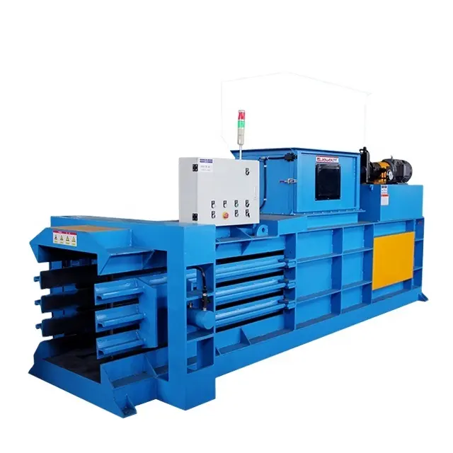 Máquina de prensado de cartón, suministro de fábrica semiautomático, para reciclaje de cartón residual, hidráulico, horizontal