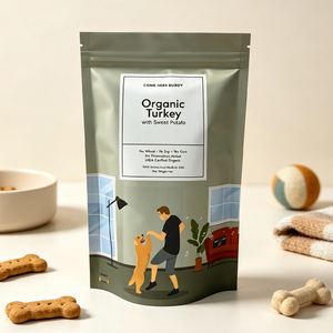 Bolsa de embalaje impermeable con cierre de cremallera y diseño personalizado para refrigerios de mascotas, para golosinas de perros y gatos - Product Image 1