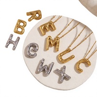 Breloque Lettre Initiale A-Z en Acier Inoxydable Plaqué Or Tendance Unisexe pour Cadeau